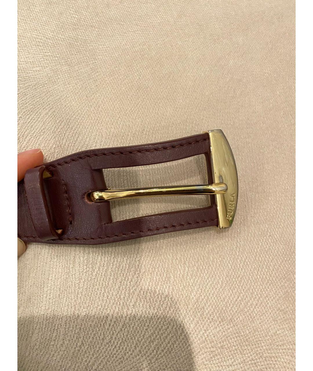 FURLA Бордовый кожаный ремень, фото 2