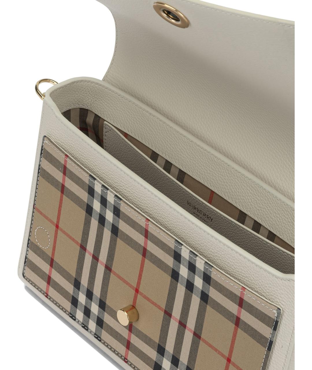 BURBERRY Белая кожаная сумка через плечо, фото 5