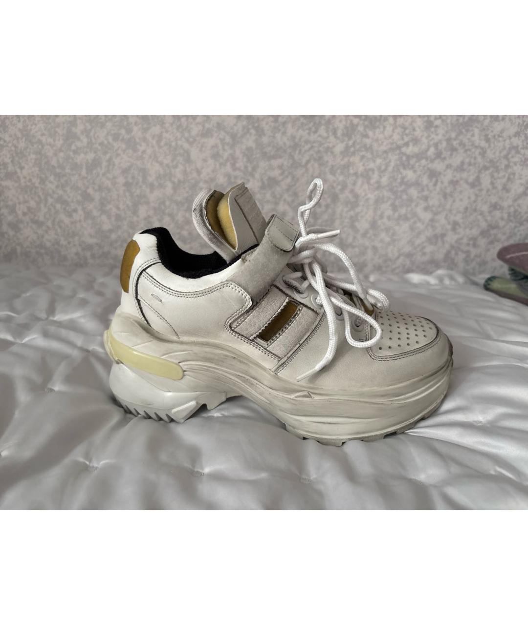 MAISON MARGIELA Белые кожаные кроссовки, фото 5