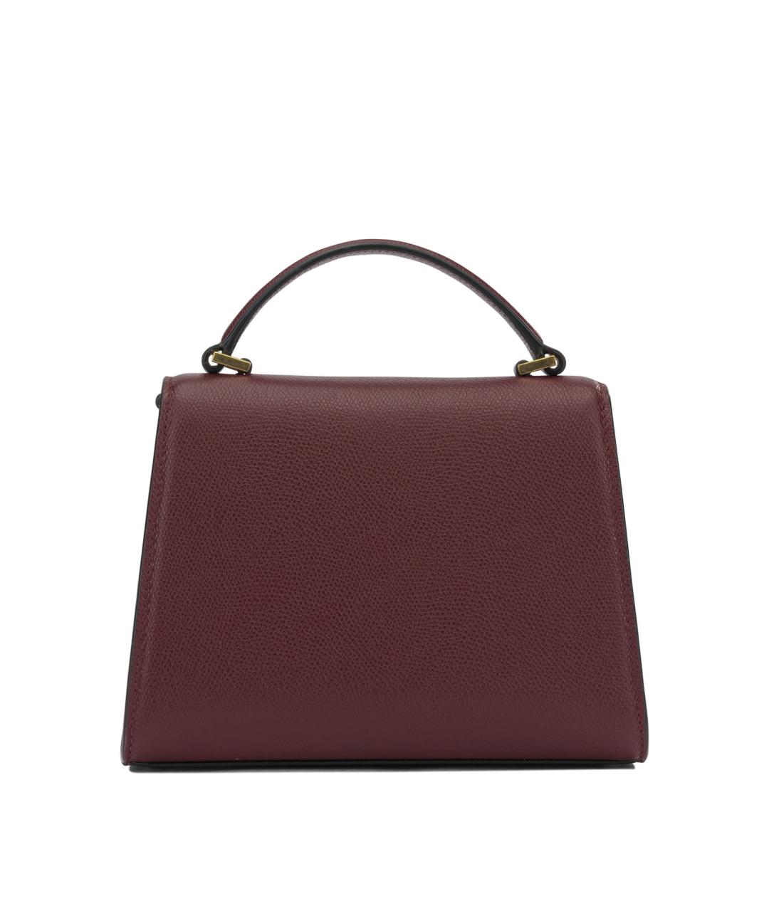 VALENTINO Бордовая кожаная сумка тоут, фото 3