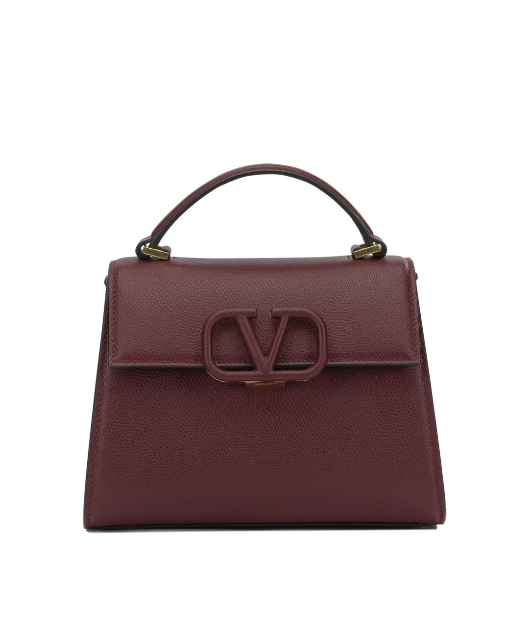 VALENTINO Бордовая кожаная сумка тоут, фото 1
