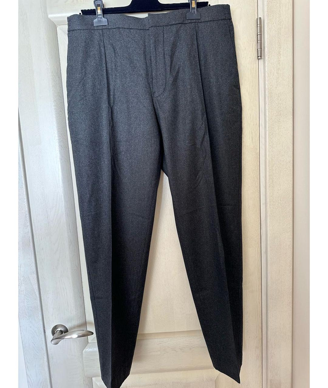 ZEGNA Серые шерстяные повседневные брюки, фото 7