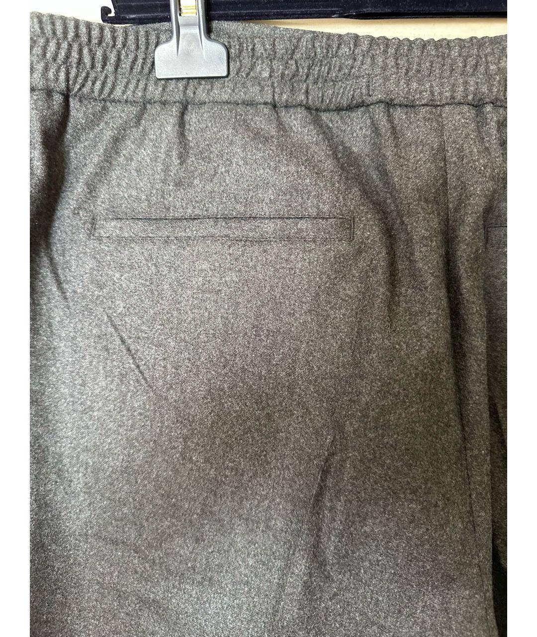 ZEGNA Серые шерстяные повседневные брюки, фото 5
