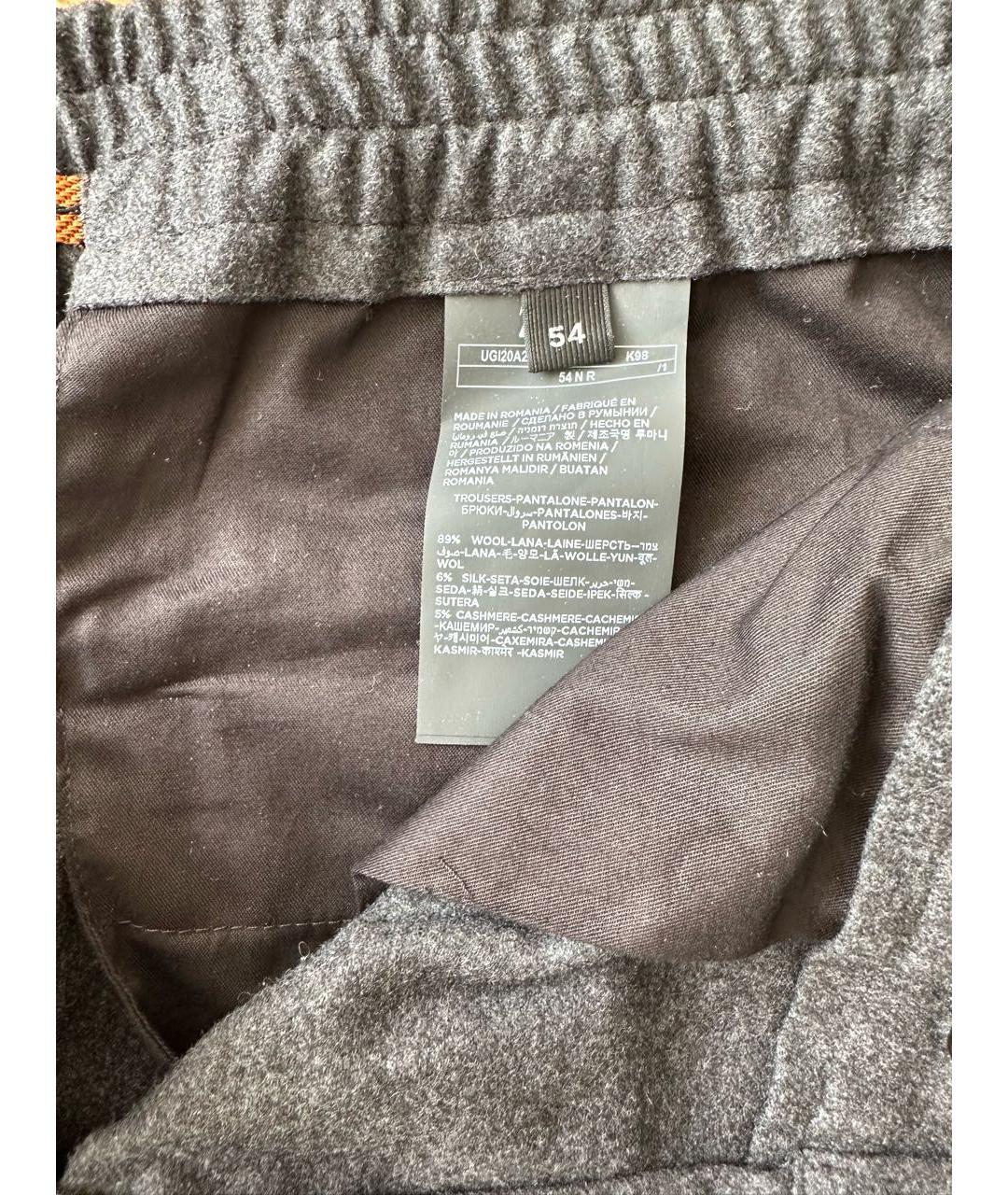 ZEGNA Серые шерстяные повседневные брюки, фото 3