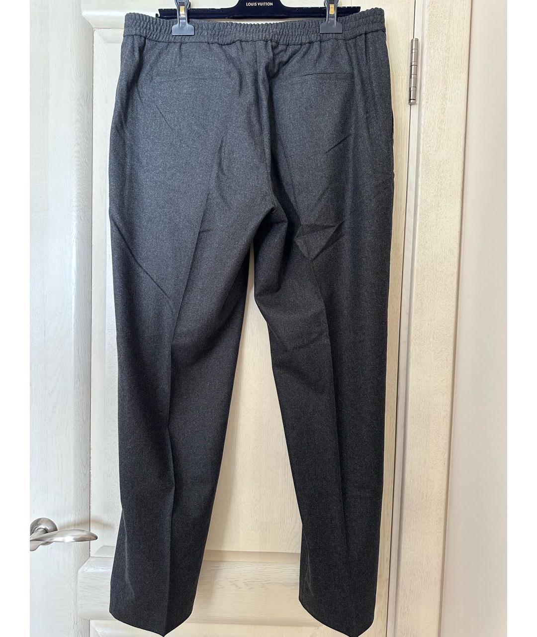 ZEGNA Серые шерстяные повседневные брюки, фото 2