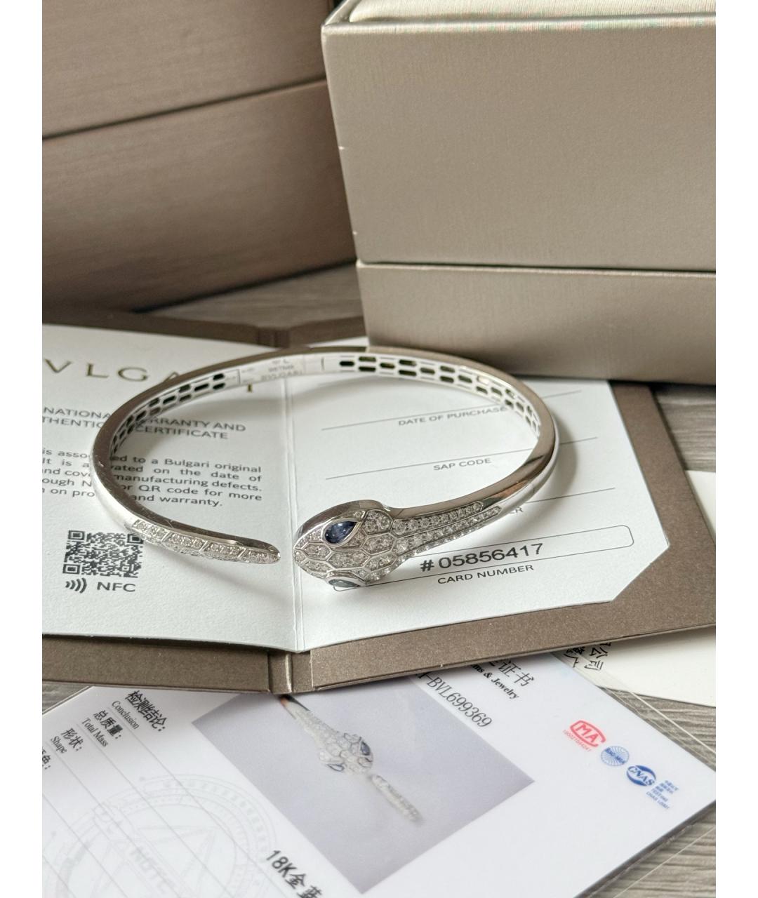 BVLGARI Серебрянный браслет из белого золота, фото 8