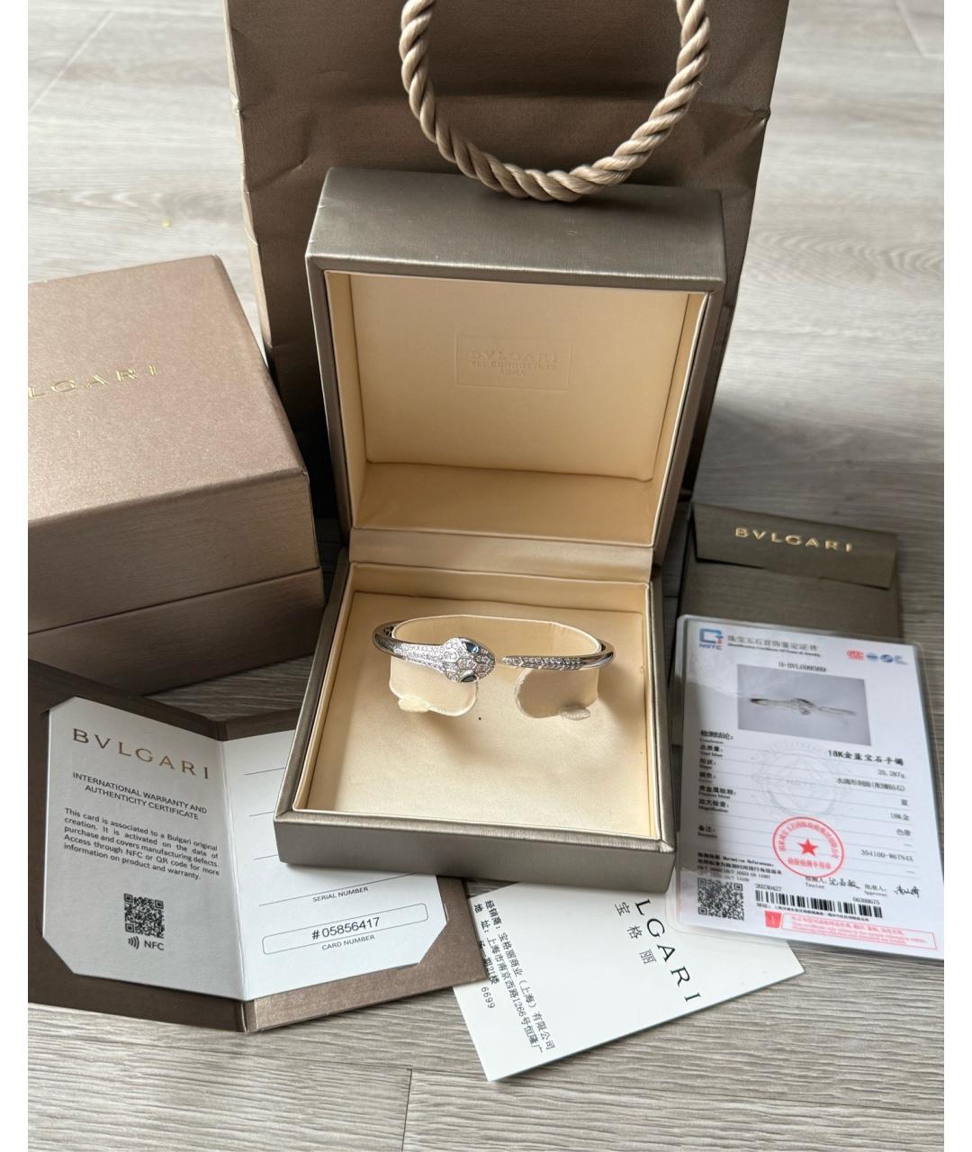 BVLGARI Серебрянный браслет из белого золота, фото 2