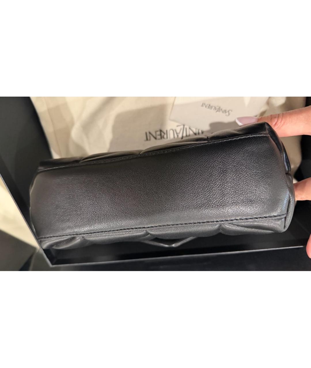 SAINT LAURENT Черная кожаная сумка через плечо, фото 5