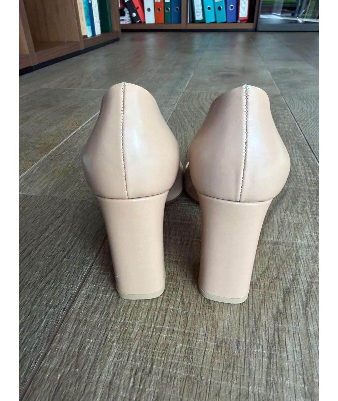 SANTONI Бежевые кожаные туфли, фото 4