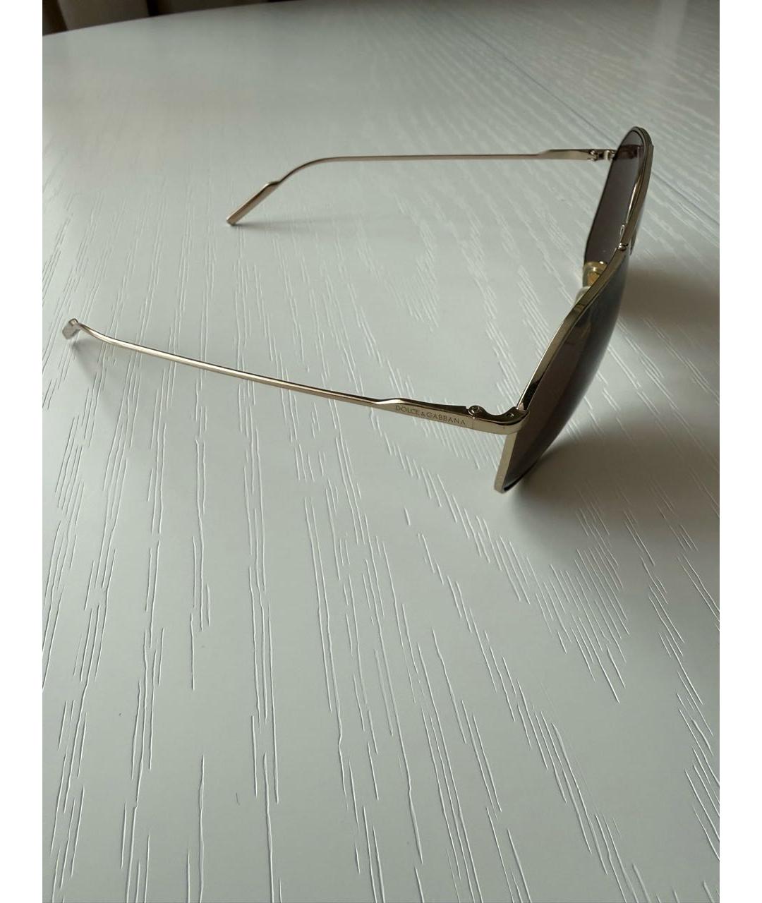 DOLCE&GABBANA Золотые металлические солнцезащитные очки, фото 2