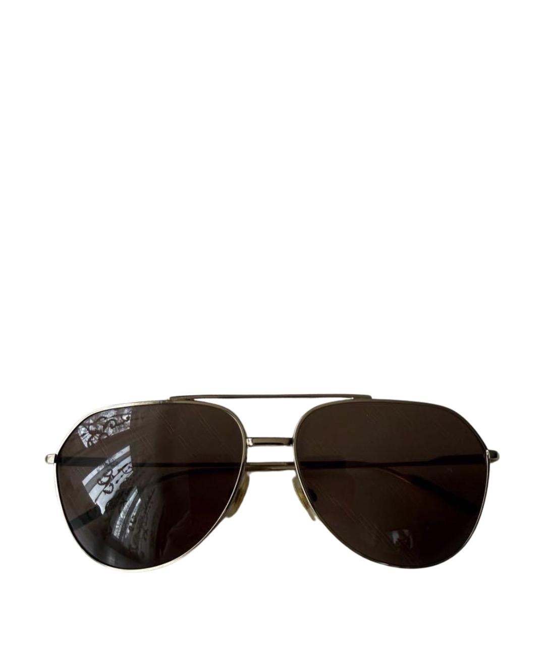 DOLCE&GABBANA Золотые металлические солнцезащитные очки, фото 1