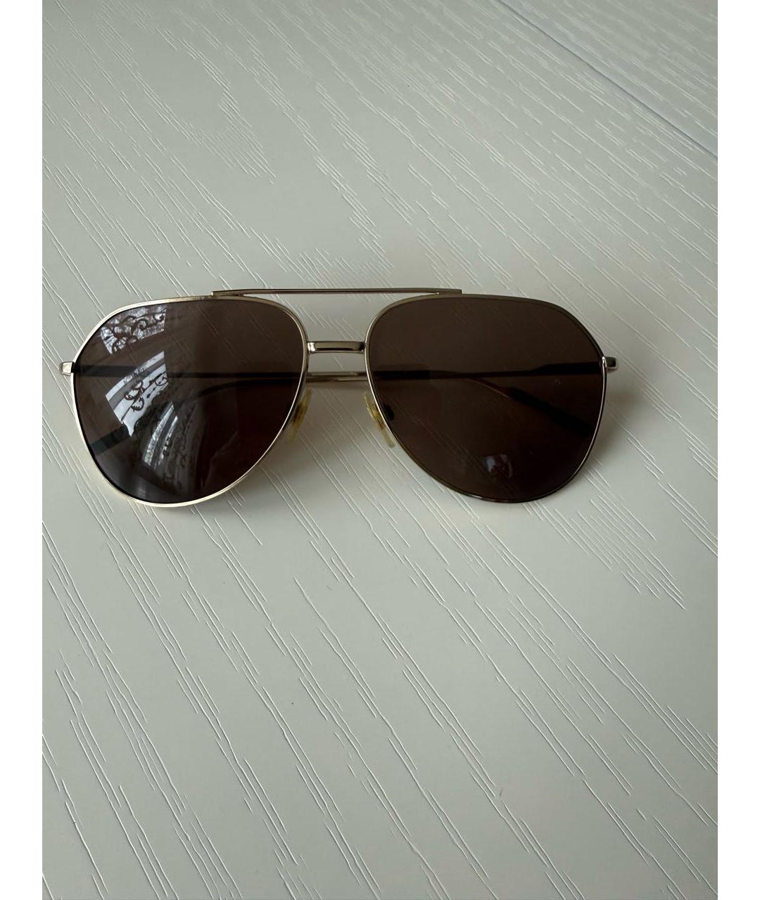 DOLCE&GABBANA Золотые металлические солнцезащитные очки, фото 5