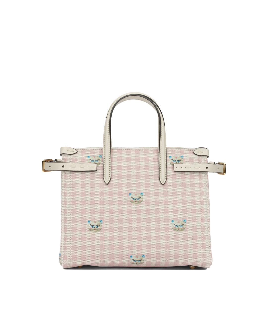 VALENTINO Розовая тканевая сумка тоут, фото 3