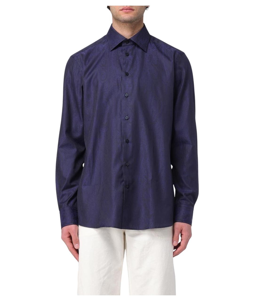 ETRO Синяя хлопковая кэжуал рубашка, фото 1