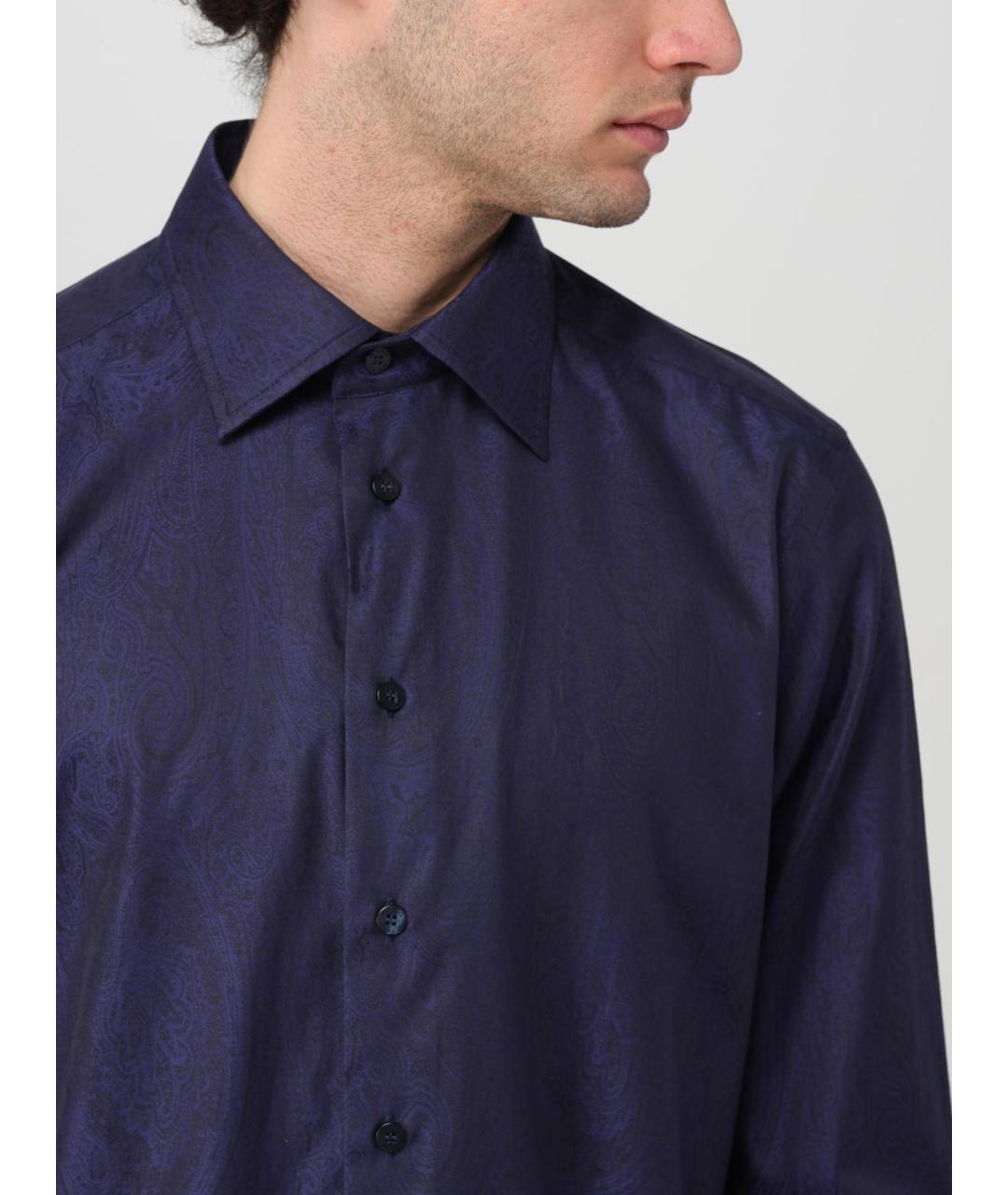 ETRO Синяя хлопковая кэжуал рубашка, фото 5