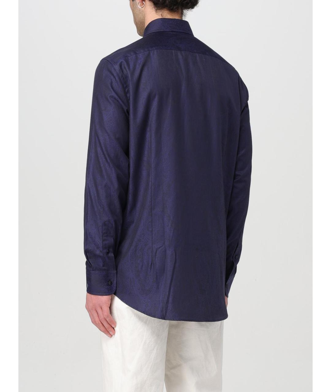 ETRO Синяя хлопковая кэжуал рубашка, фото 3