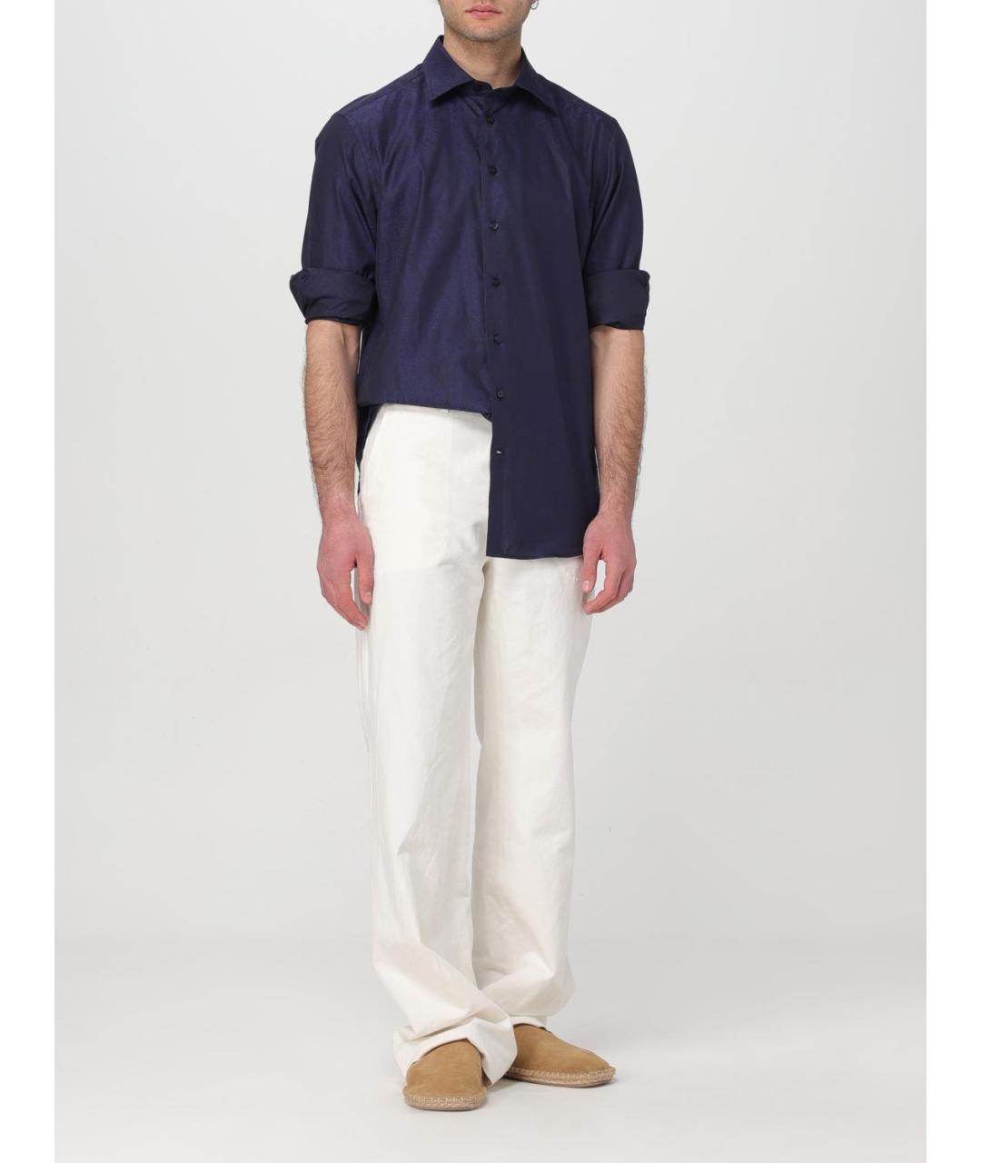 ETRO Синяя хлопковая кэжуал рубашка, фото 2