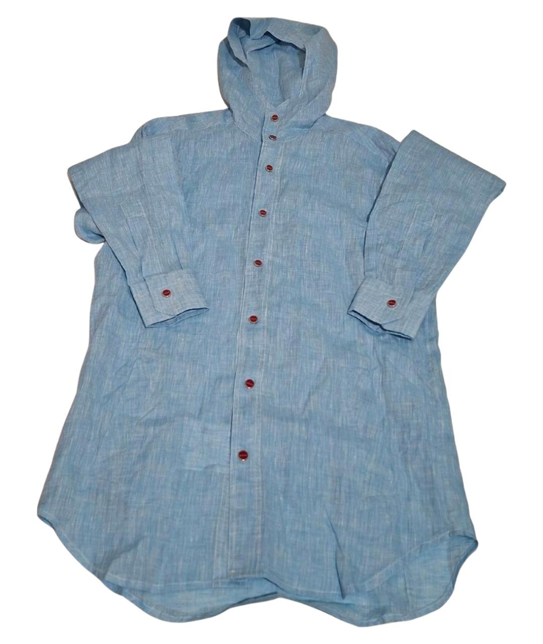 KITON Голубая льняная кэжуал рубашка, фото 1