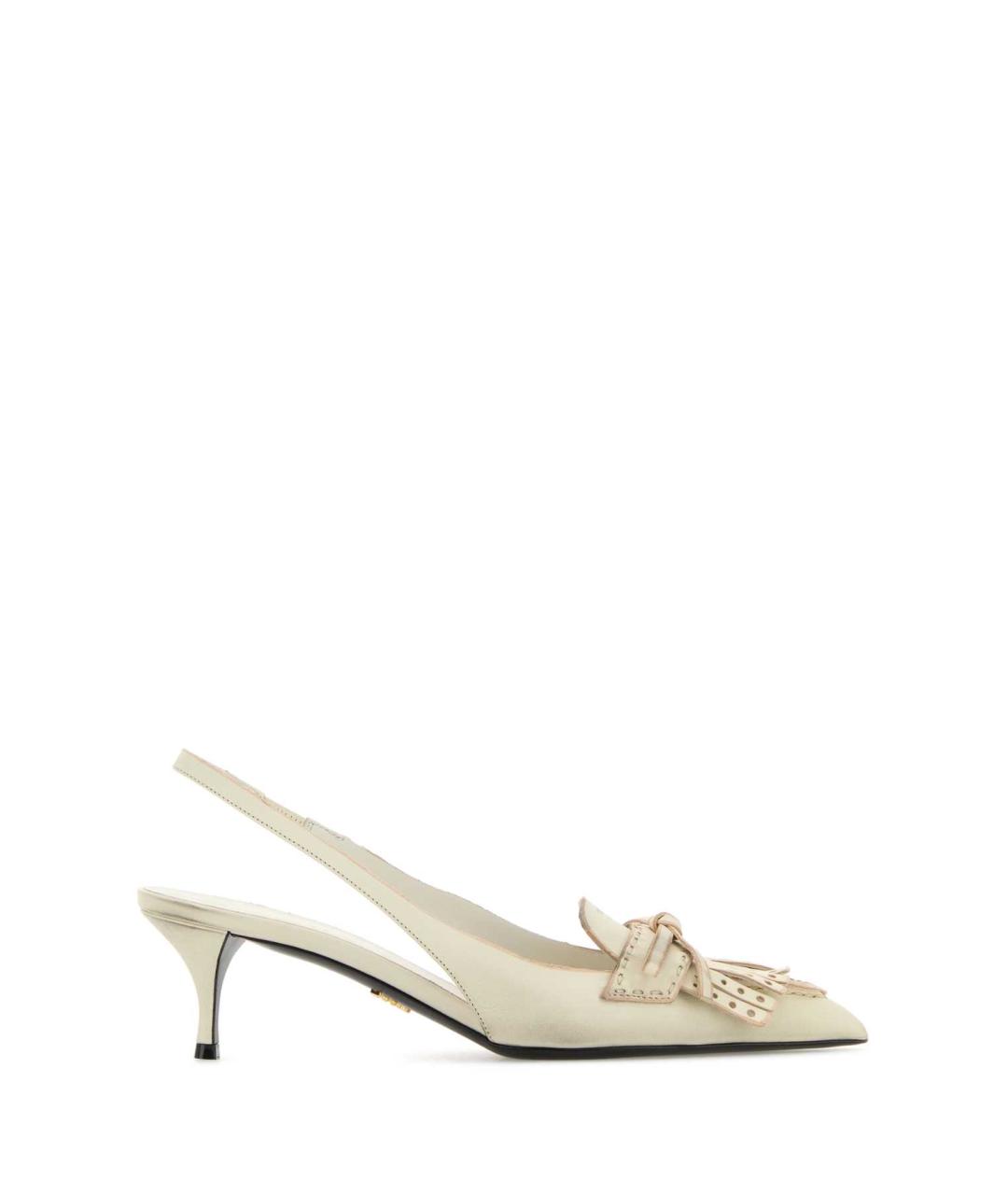 PRADA Белые кожаные туфли, фото 1