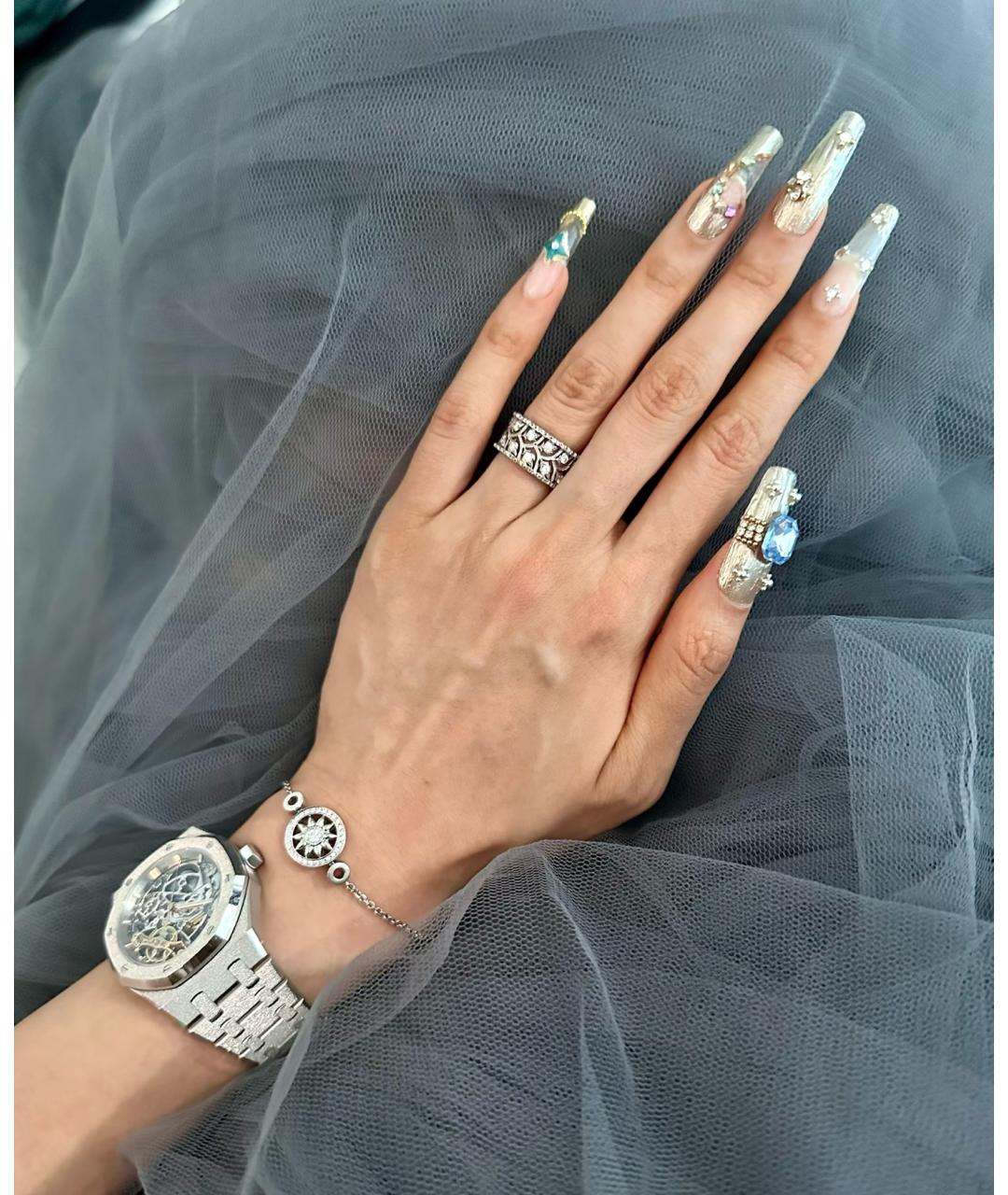 Harry Winston Серебрянный платиновый браслет, фото 8