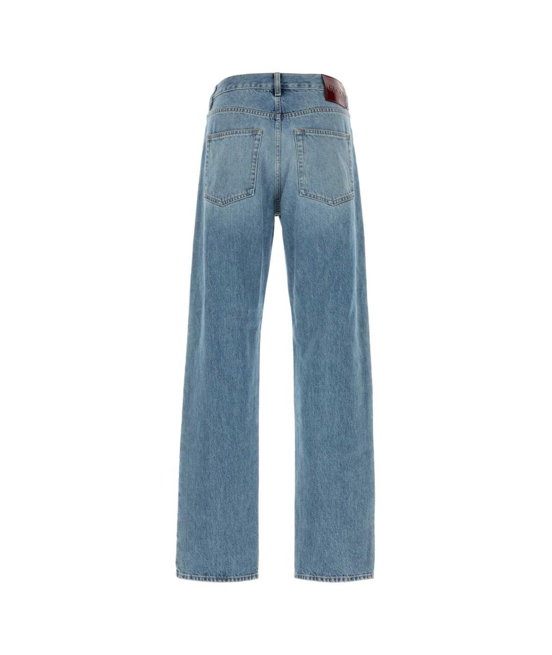 GUCCI Синие хлопковые прямые джинсы, фото 2