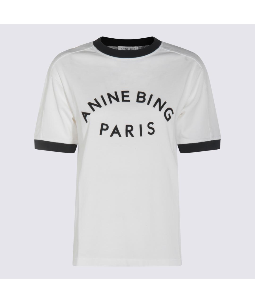 ANINE BING Бежевая хлопковая футболка, фото 4