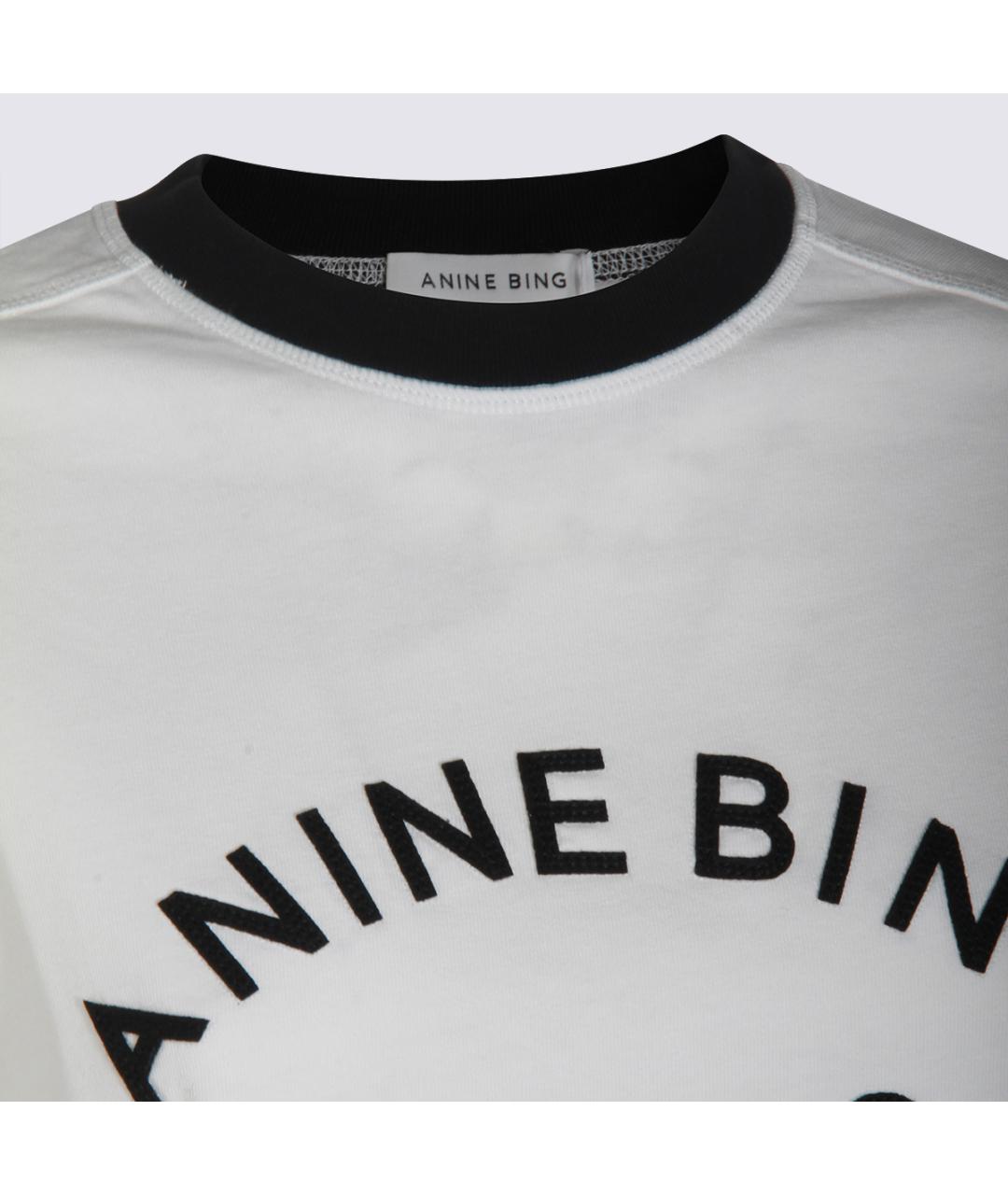 ANINE BING Бежевая хлопковая футболка, фото 3