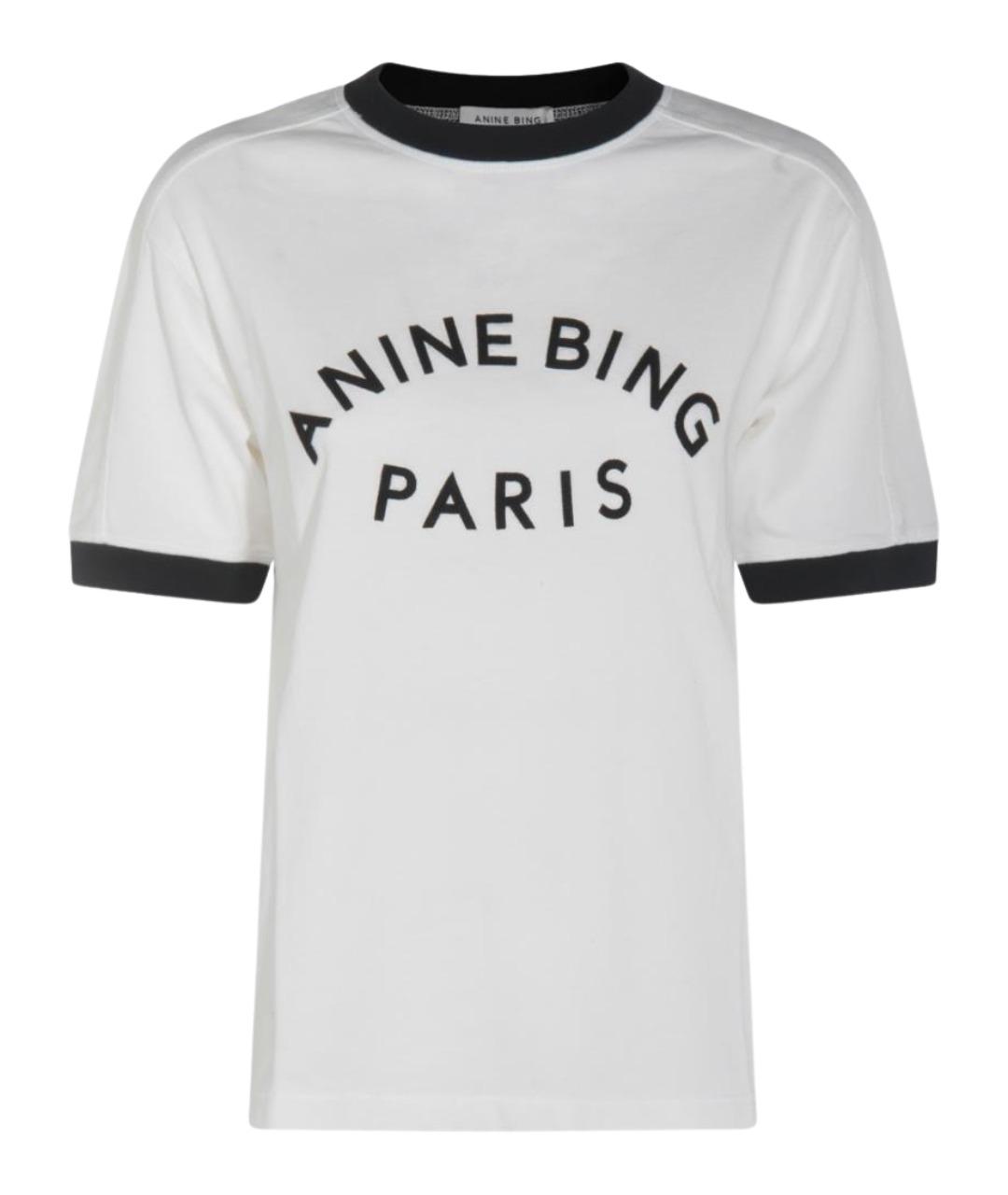 ANINE BING Бежевая хлопковая футболка, фото 1