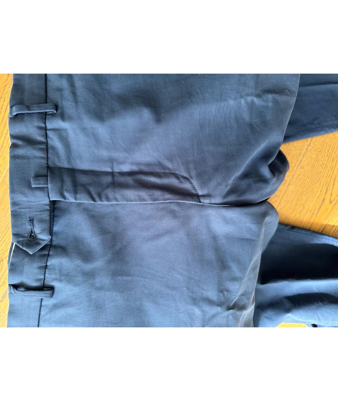 LORO PIANA Темно-синие хлопковые повседневные брюки, фото 4