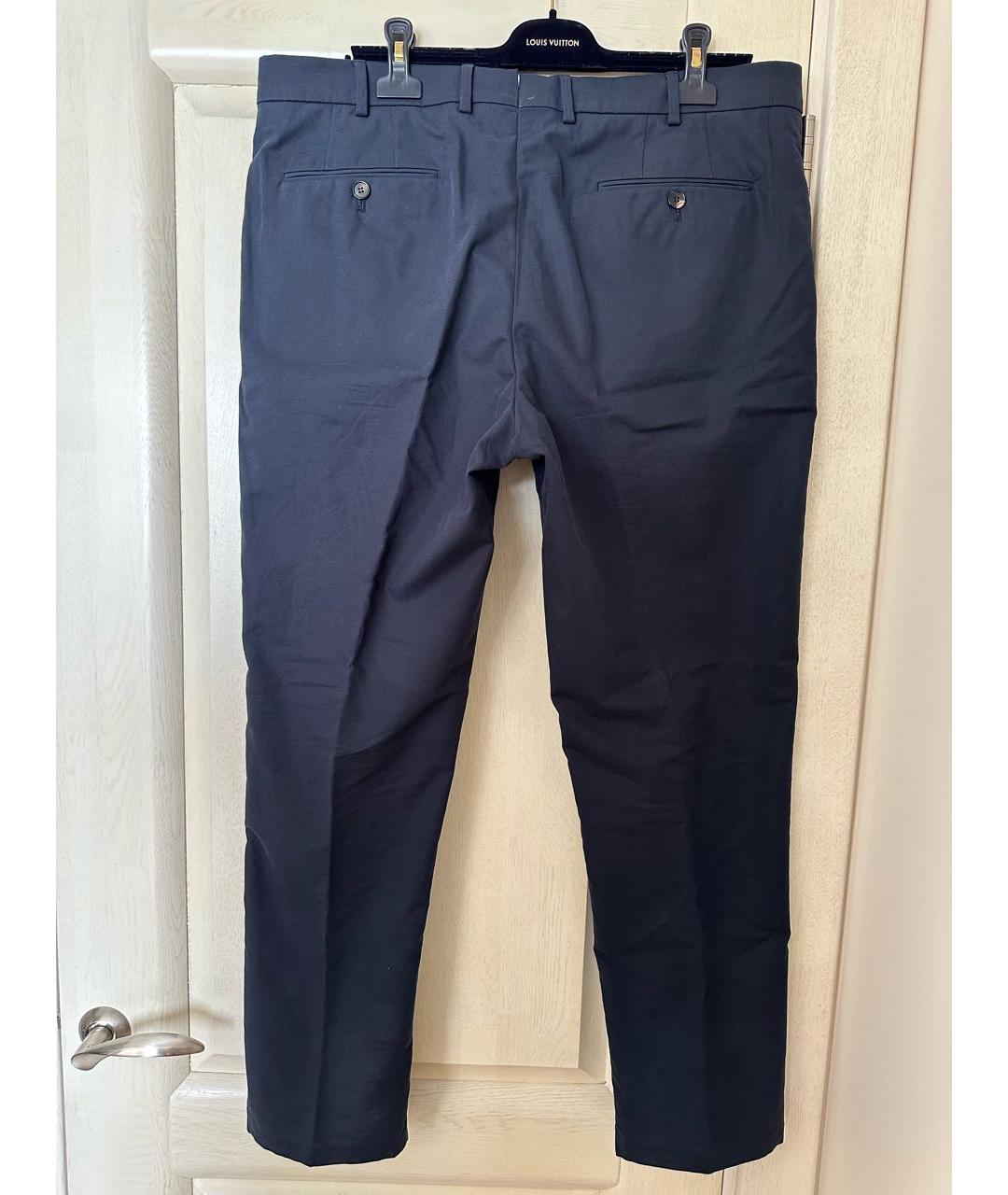 LORO PIANA Темно-синие хлопковые повседневные брюки, фото 2