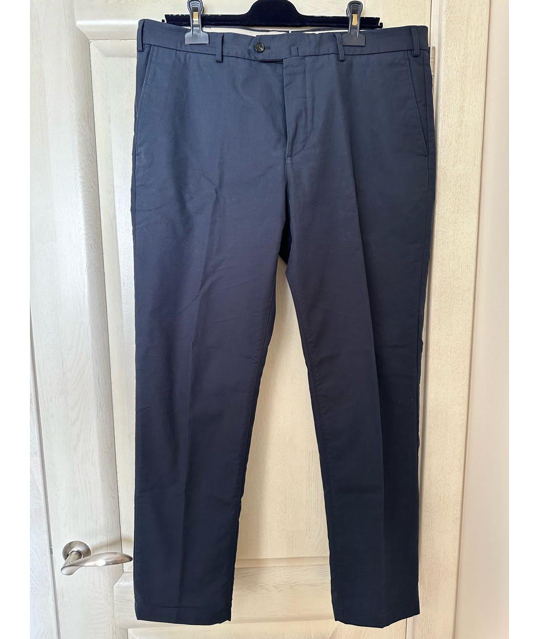 LORO PIANA Темно-синие хлопковые повседневные брюки, фото 6