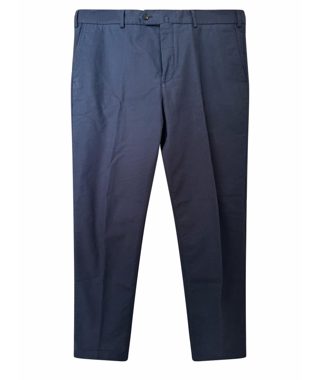 LORO PIANA Темно-синие хлопковые повседневные брюки, фото 1