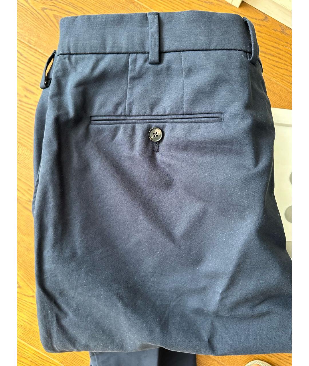 LORO PIANA Темно-синие хлопковые повседневные брюки, фото 5