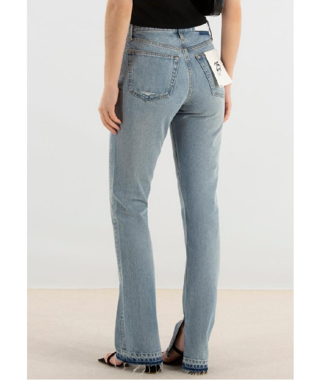 RE/DONE Голубые хлопковые прямые джинсы, фото 7