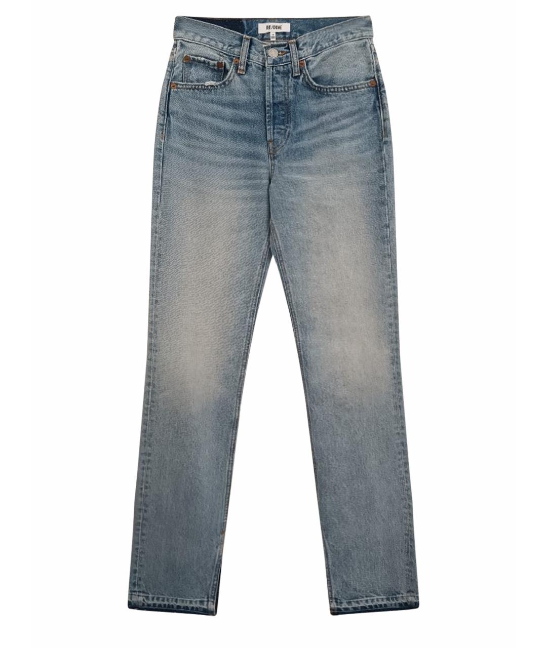 RE/DONE Голубые хлопковые прямые джинсы, фото 1
