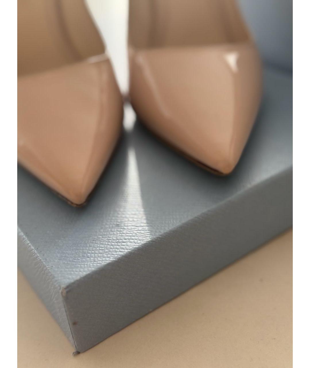 PRADA Бежевые кожаные туфли, фото 8