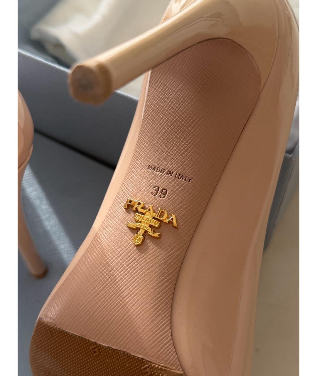 PRADA Бежевые кожаные туфли, фото 7