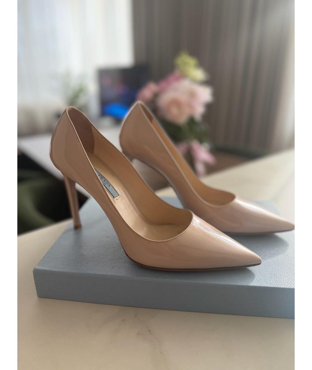 PRADA Бежевые кожаные туфли, фото 9