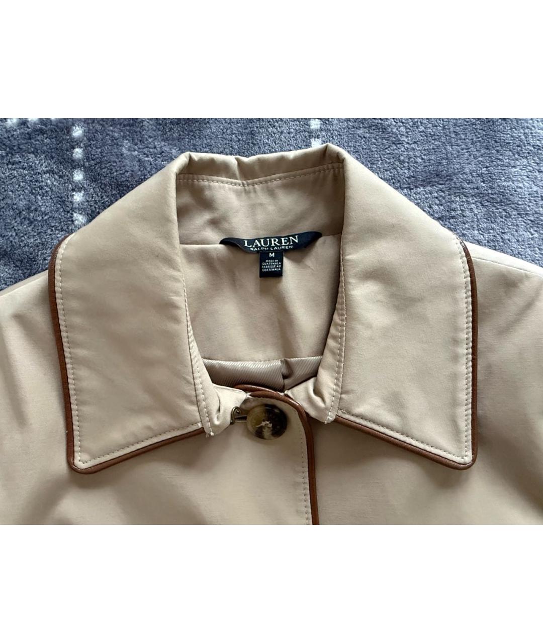 RALPH LAUREN Бежевый хлопковый тренч/плащ, фото 3