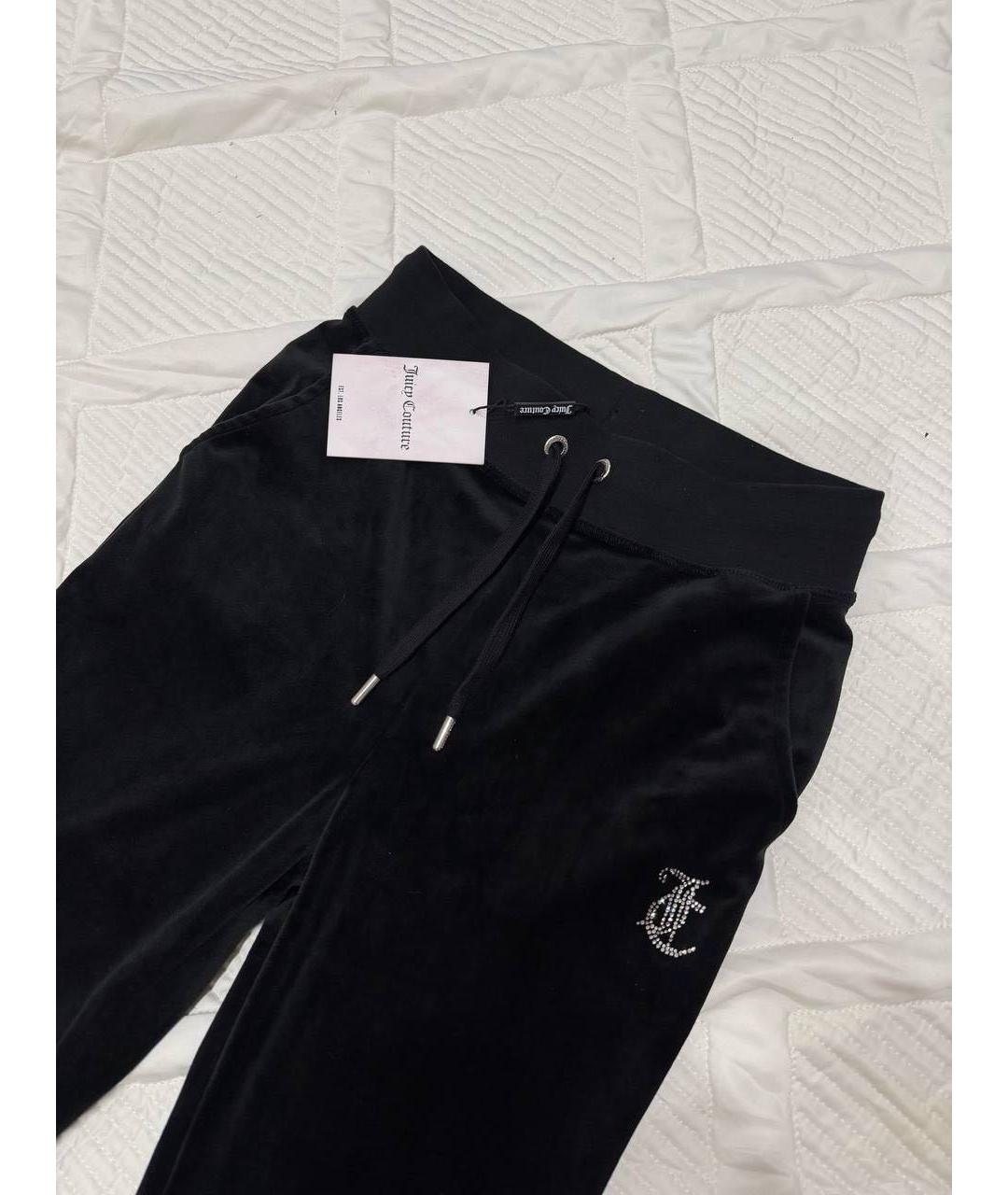 JUICY COUTURE Черные полиэстеровые прямые брюки, фото 2