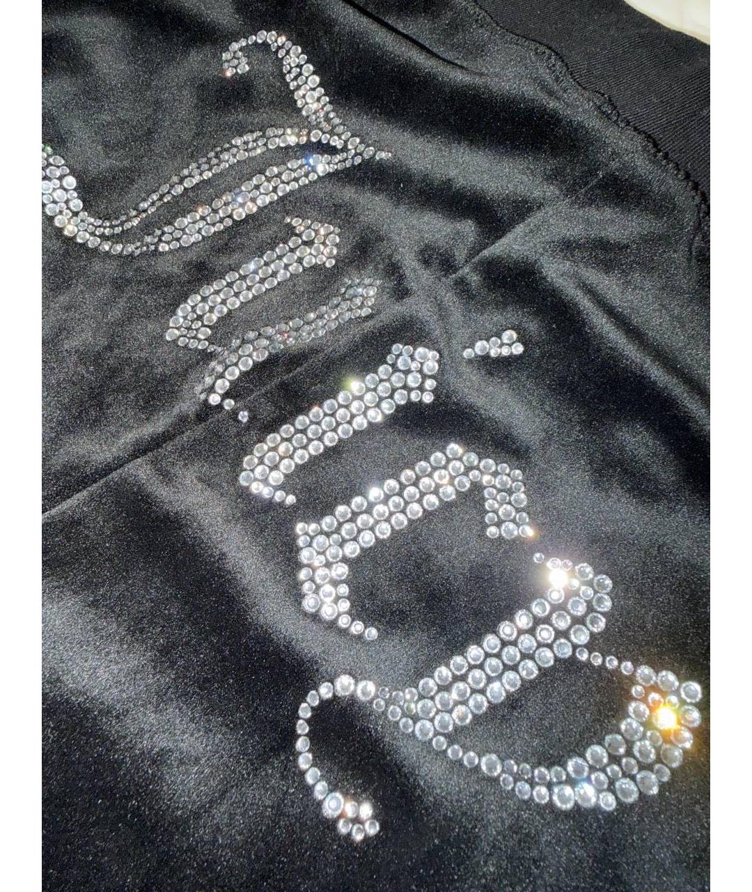 JUICY COUTURE Черные полиэстеровые прямые брюки, фото 4