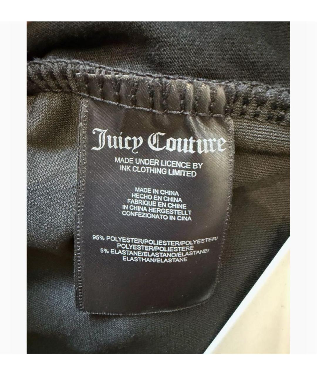 JUICY COUTURE Черные полиэстеровые прямые брюки, фото 8