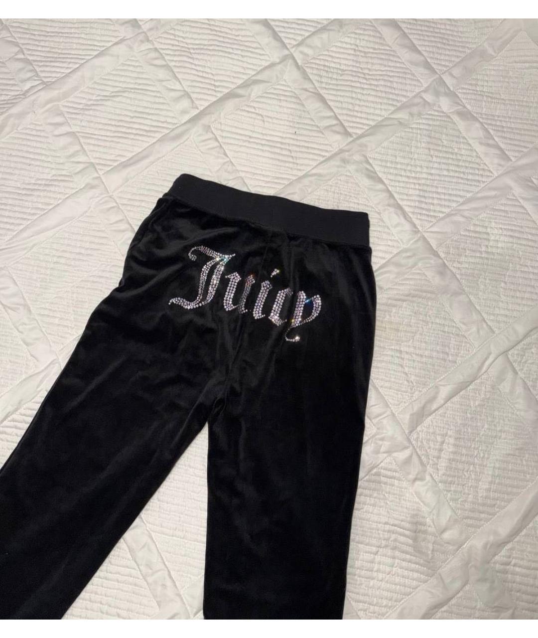 JUICY COUTURE Черные полиэстеровые прямые брюки, фото 5