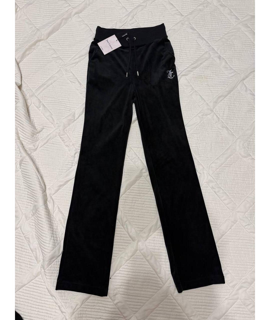 JUICY COUTURE Черные полиэстеровые прямые брюки, фото 9