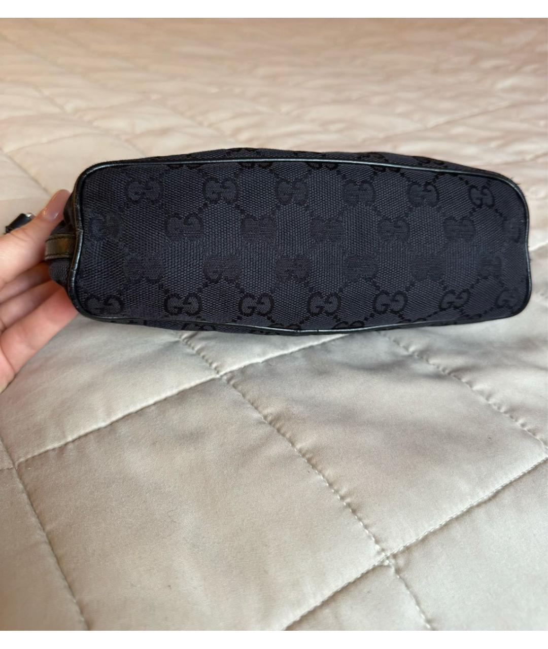 GUCCI Черная деним сумка с короткими ручками, фото 5