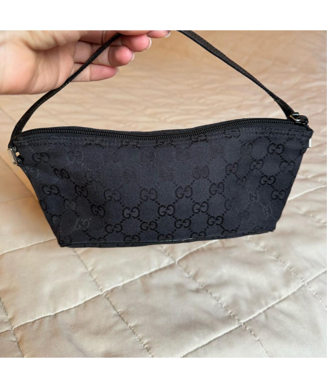 GUCCI Черная деним сумка с короткими ручками, фото 6