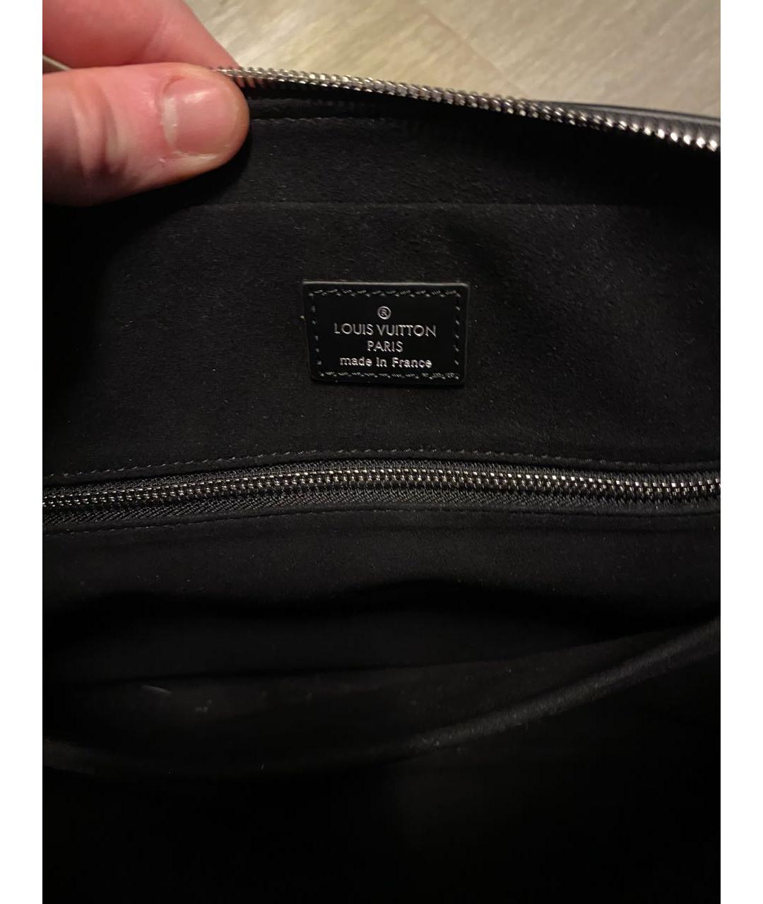 LOUIS VUITTON Черный кожаный портфель, фото 5