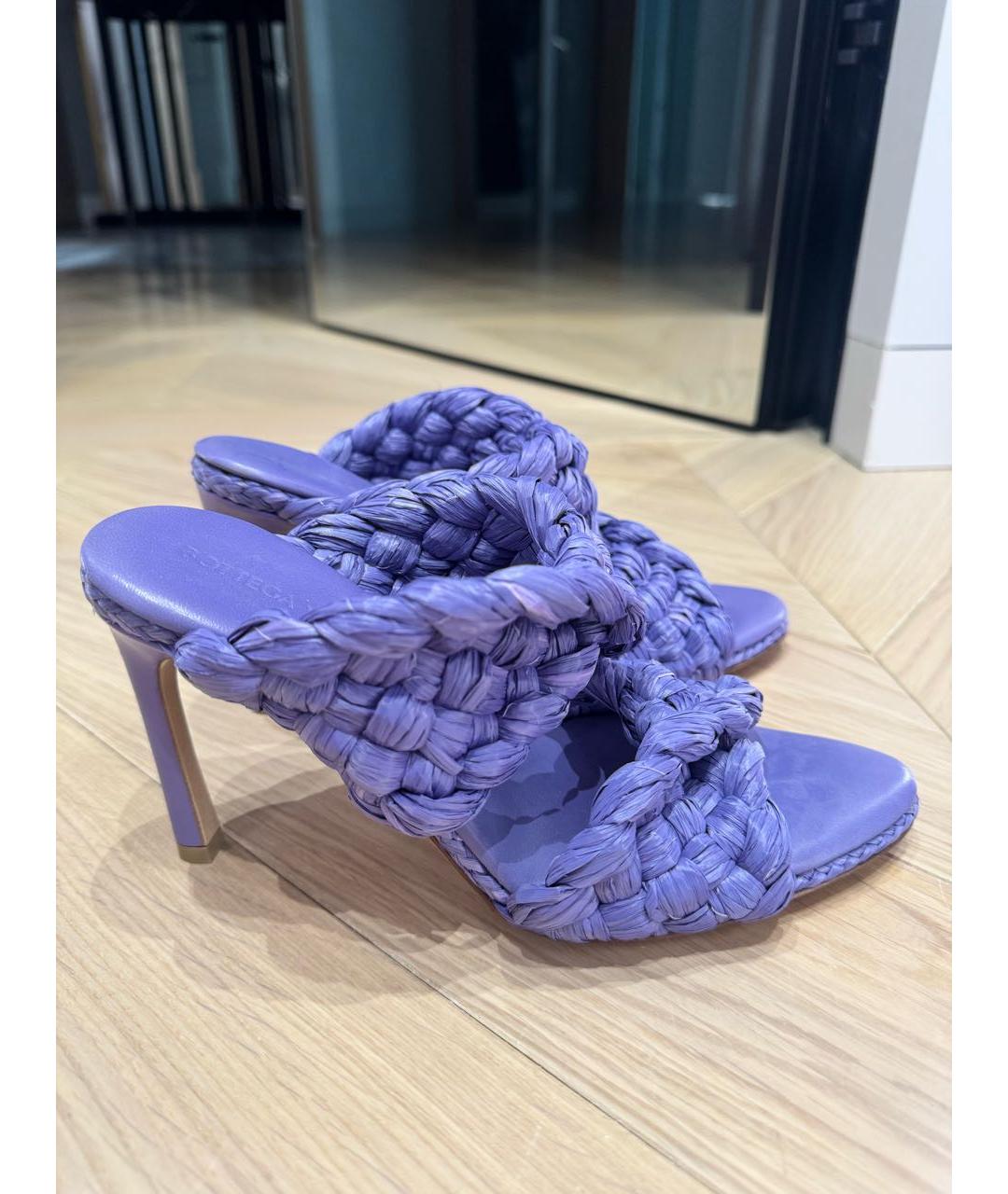 BOTTEGA VENETA Фиолетовые босоножки, фото 6