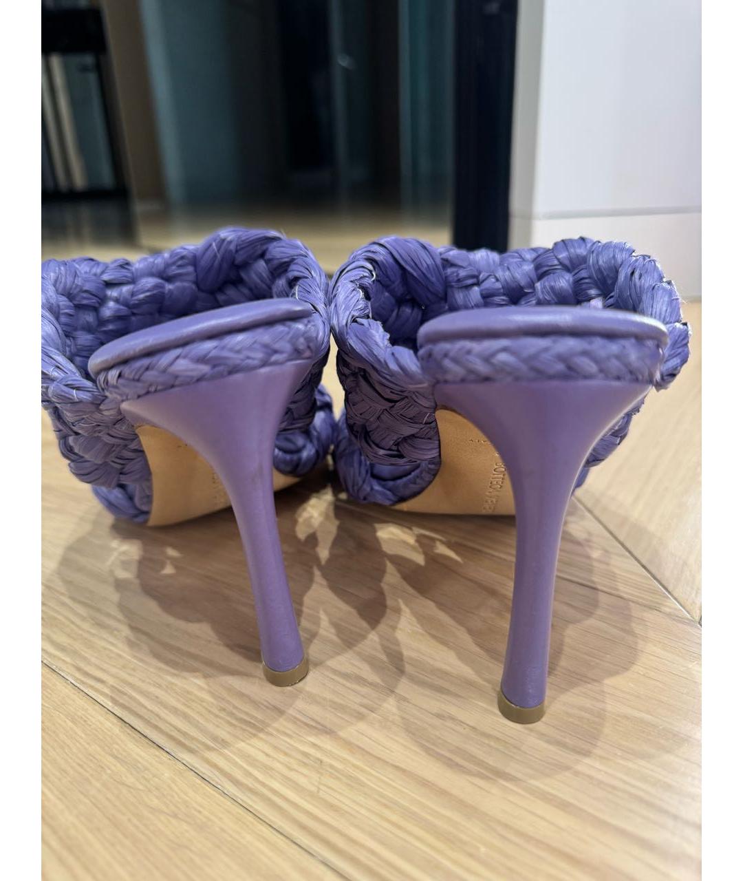 BOTTEGA VENETA Фиолетовые босоножки, фото 4