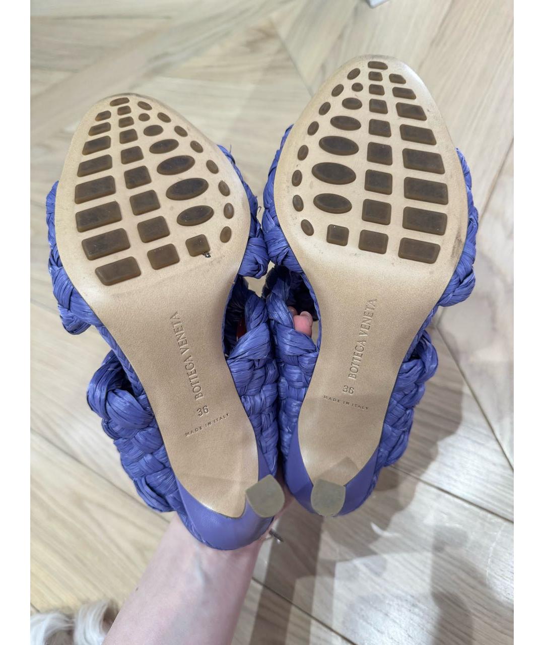 BOTTEGA VENETA Фиолетовые босоножки, фото 5